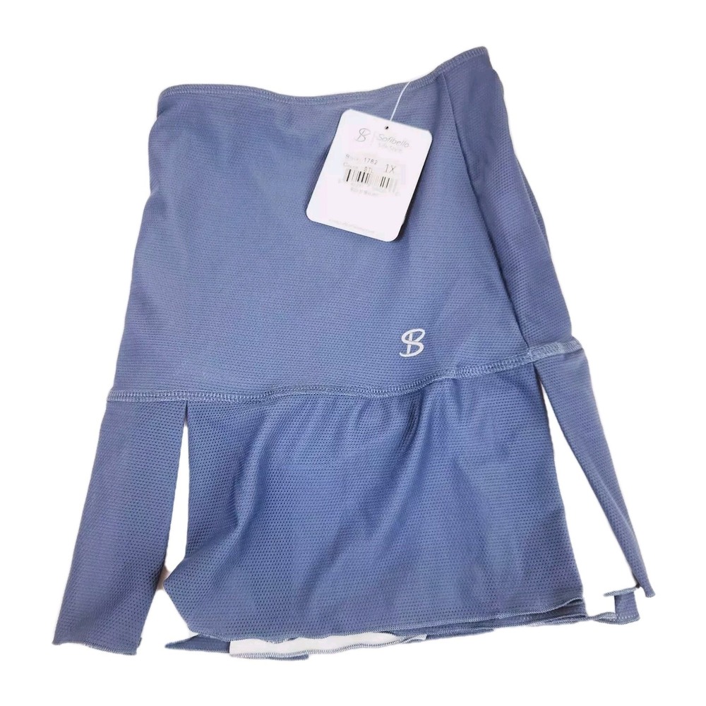NWT Sofibella Womens Skort Sz 1X Blue & White Pleated Tennis Golf Pickleball NEW